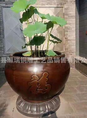 纯铜大缸厂家支持来图铸铜水缸仿古刻字铜缸故宫纯铜大缸雕塑