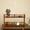 Tea multi-layer ornaments, ancient rack, desktop rack, tea cup display rack, solid wood saucer, handmade tea set storage