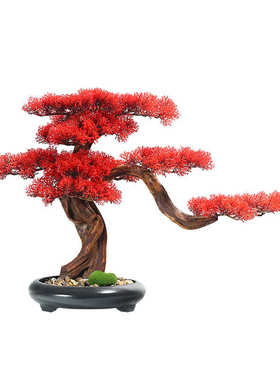 仿真玄关办公室盆景迎客松客厅家居装饰绿开业礼品植植物摆件盆栽