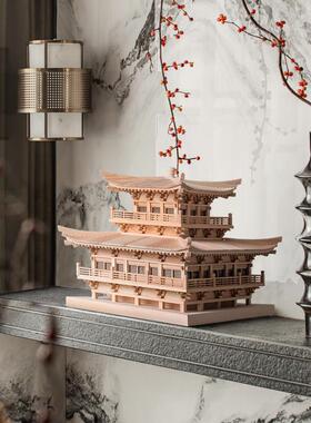 传统中式仿古建成模型装饰品品摆件MM-JZH-0酒店筑前台售楼部茶室