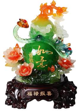 树脂工艺品葫芦摆件仿玉大号开业乔迁送礼家居客厅摆设工厂