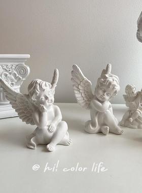 复古风ins展翅可爱小天使摆件婚礼生日礼物法式桌面饰品摆拍道具