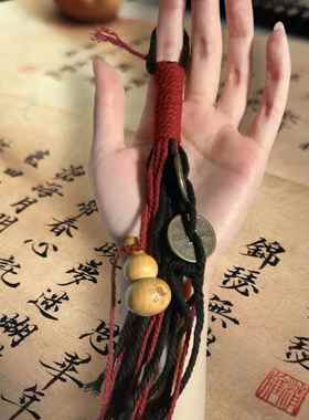 新中式道系青年背包挂葫芦山鬼花钱车挂件藏式民族风包包配饰国风