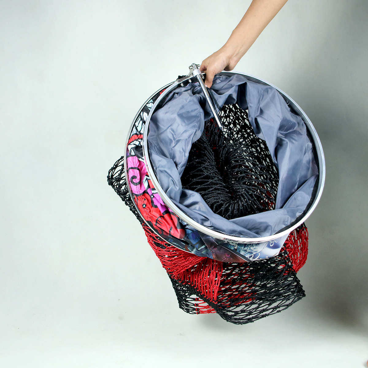 手工编织88股黑坑鱼护千斤护双层口布不锈钢圈加粗聚乙烯编织渔护,淘宝优惠券,粉丝福利购,淘宝优惠卷