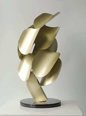 别墅办公室酒店大堂装饰抽象金属摆件 样板间售楼处客厅艺术装置