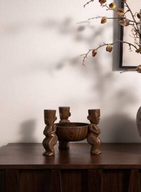 古风F758J5TH板间售楼处洽样谈桌中洲人物小非果盘茶几桌面干果收