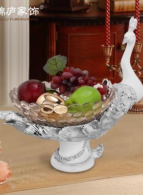 果欧孔盘式摆件客厅茶几ST640玄关雀水果装盘高档轻奢风树脂工艺