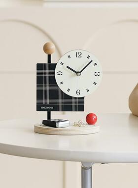 WOZOOM屋准创意桌面摆件玄关摆台式时钟客厅装饰钟表电视柜饰品