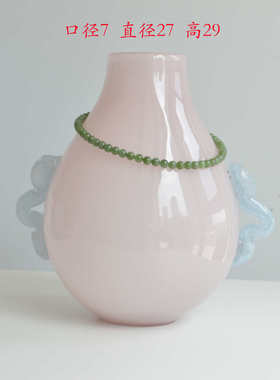 ins装花瓶电视柜氛围水培花瓶软彩色玻璃法式小口大肚子中古桌面