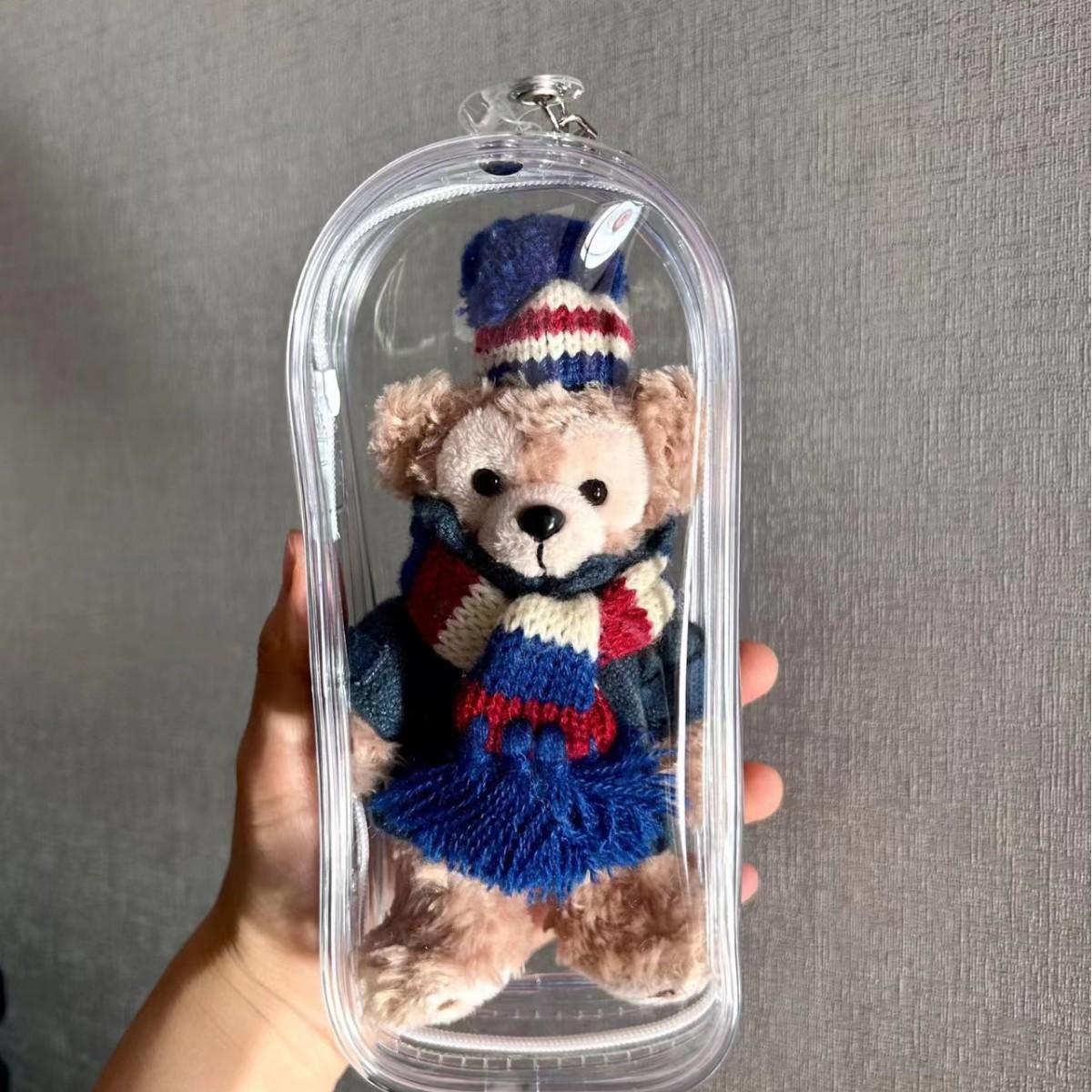 Baby bag 15cm cotton doll walking bag outing doll dust bag transparent handbag pendant storage bag can be hung