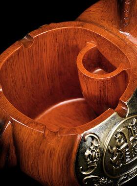 新中家式复古马上CID钱灰缸带盖防飞灰烟缸用高档客厅烟办公室有