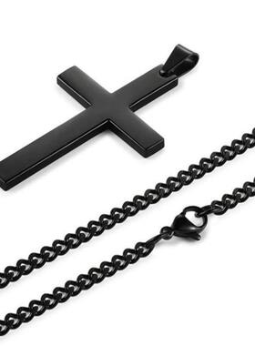 Stainless Steel Cross Necklace for Men Vintage Cross Pendant