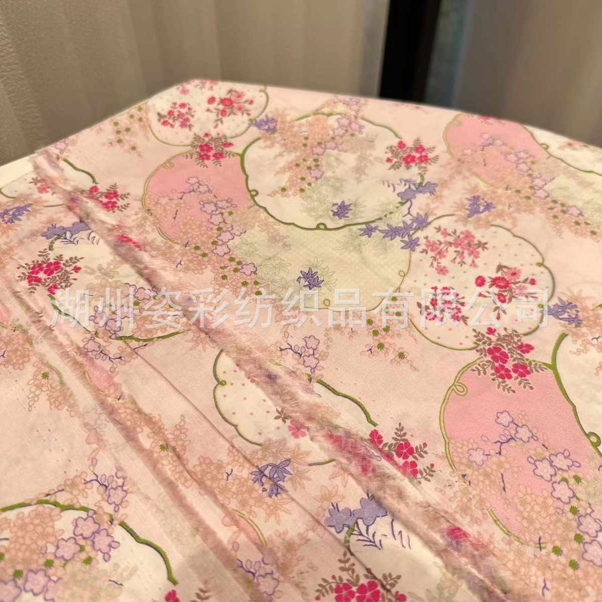 全棉60支数码印花  古风团扇小碎花  童装连衣裙服装手工面料桌布 - 图3