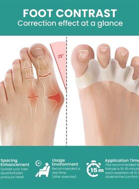 1 Pair Silicone Toe Separator Bunion Corrector Hammer Toe Co