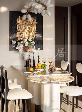 中古复古样板间餐厅酒柜餐桌软装陈列茶具烛台花瓶醒酒器酒具组合