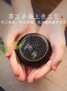 纯铜彷古香炉家用沉檀香薰香炉室内线香环香薰香炉茶席香薰炉摆件