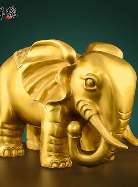 铜大象摆件黄铜新款财富象招财聚财家居客厅玄关办公室礼品大号