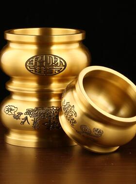黄铜香炉家用供桌有求必应香炉心经供炉金属工艺品摆件铜炉