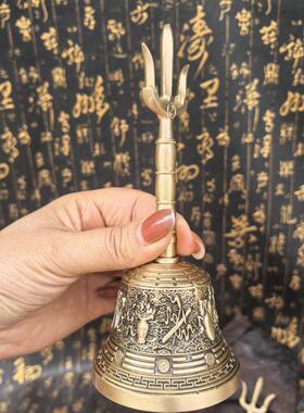 道家纯铜八卦铃三清铃八宝八卦铜三叉铃手摇铃特惠八仙铃铛