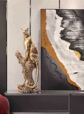 美式复M17019古子号金财钱豹家居客厅摆件办公室招装饰品乔迁开业