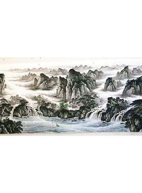 定制山水画 画手绘真迹旭日东升国画 画作品办公室客厅挂画 画新