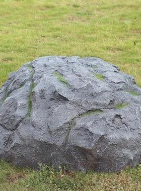 彷真假石头玻璃纤维雕塑户外井盖美化装饰庭院花园草坪景观石头造