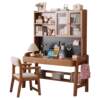 Solid wood children's study table desk bookshelf integrated student desk home simple writing desk hole board computer desk