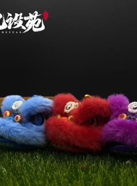 雄狮少年汽车摆件醒狮中控台摆件创意个性网红广东礼物