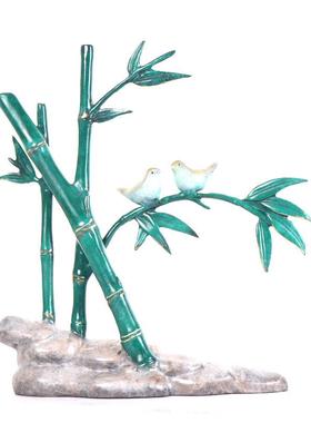 杨铜记 铜喜上眉梢 竹报平安 摆件烧色摆件家居办公摆件 竹子