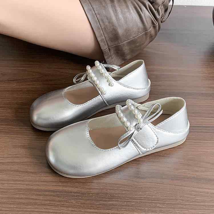 三色珍珠圆头平底玛丽珍鞋2026新款魔术贴单鞋法式软底休闲单鞋定,淘宝优惠券,粉丝福利购,淘宝优惠卷