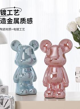暴力熊摆件客厅存钱罐电视柜酒柜玄关家居装饰品轻奢高档2024新款