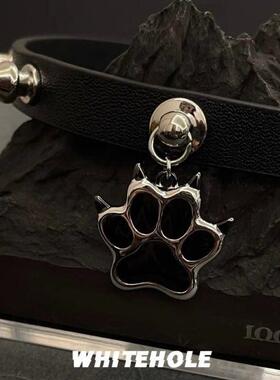 男士狗颈环项圈男生女颈带高级感耶诞颈环叛逆小狗项圈女颈带猫爪