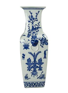 高档德镇品新中式陶瓷青花花瓶摆件客厅艺术摆软装样板房装设饰玄