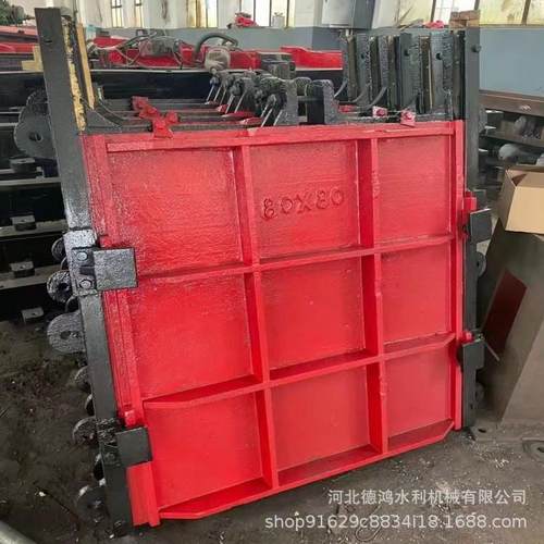 电动手动农田水库渠道泵站污水铸铁镶铜圆方形明杆暗杆双止水闸门 - 图2