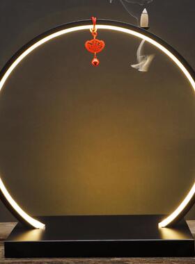 LED灯圈摆件充电款禅意客厅玄关办公室家用桌面展示家居装饰摆设