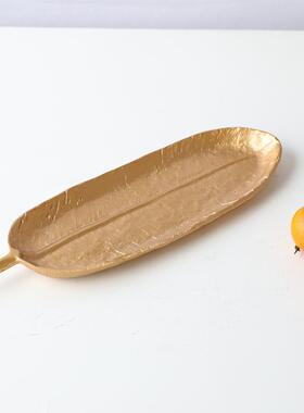 现代约创意金属树简果盘件样板间客厅BJ382玄关茶叶几收纳盘艺术