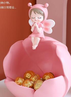 可爱女代孩入创意户玄关摆件钥匙收ELR纳高级感小众装进门饰品现