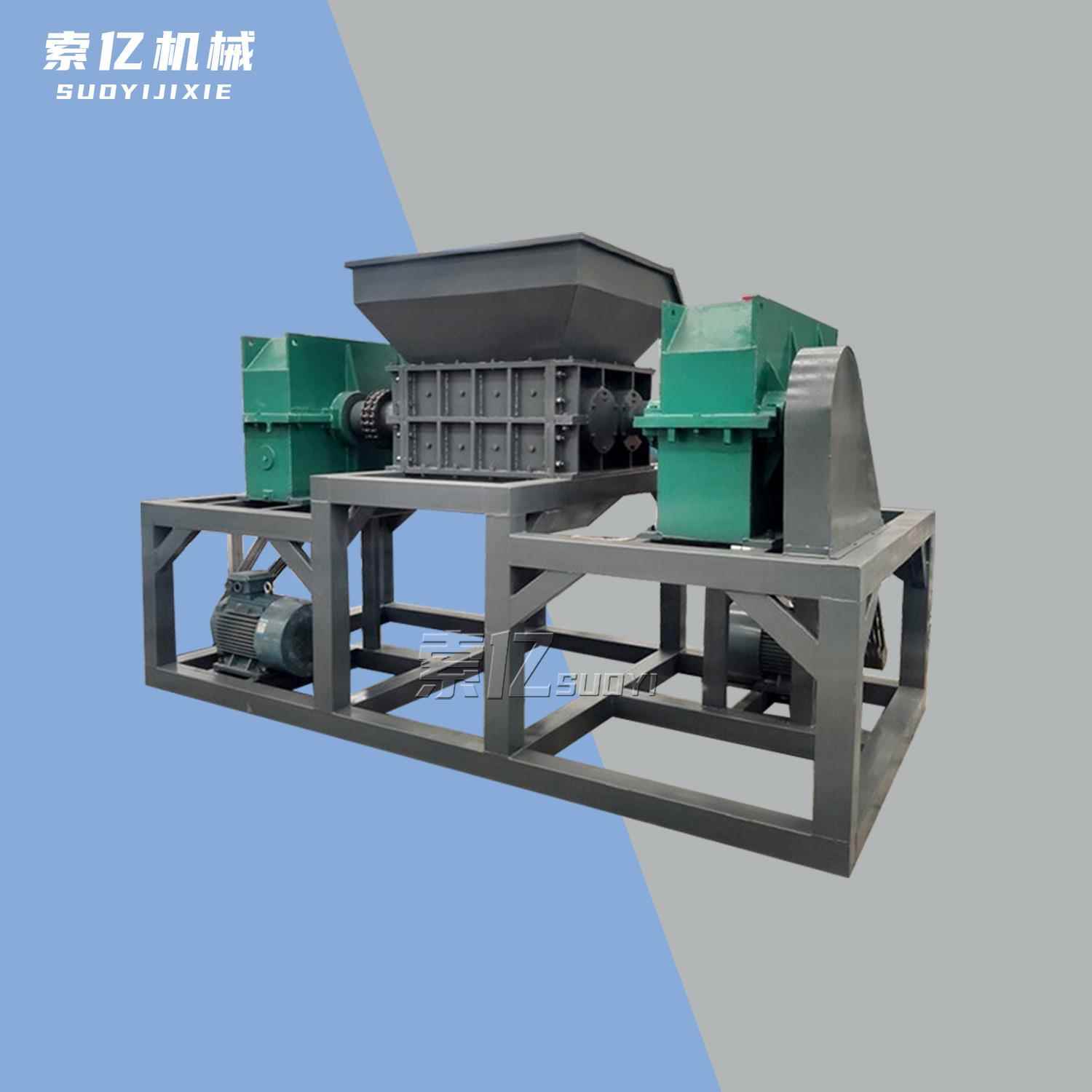 Computer case key fast disk domestic waste shredding bucket machine plastic double shaft shredder 600 cutting tire shredding