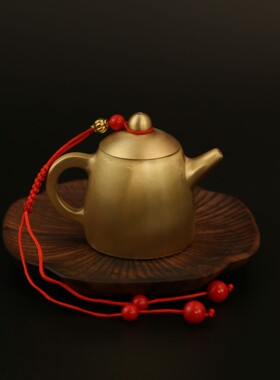 新款直销黄铜小茶壶迷你把把壶 创意摆件手把件办公室书桌客厅工