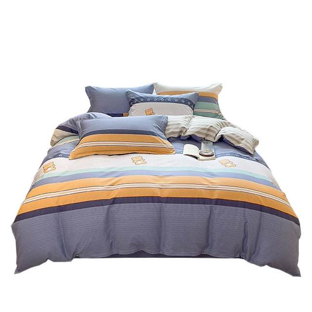 Simple bed four-piece set of cotton pure cotton 2025 new quilt cover bed single student dormitory three-piece set of bed cover