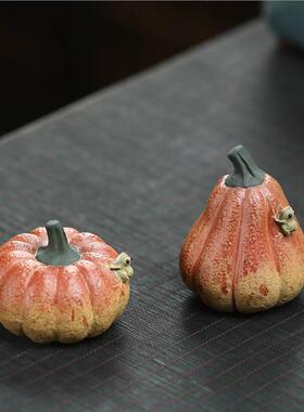 创意茶宠摆件精品喷水青蛙南瓜可养手工蛙趣茶玩茶桌茶盘茶道配件