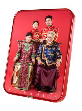 GZ6M全家福大韩烤瓷水晶摆台洗照片做成相框婚纱相片放大挂墙制作