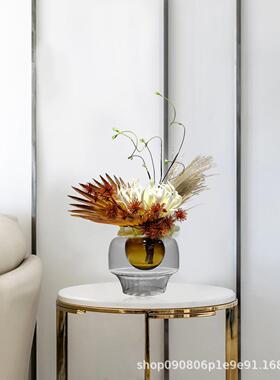 现代仿真花艺套装插花轻奢样板间售楼部吧台茶几客厅桌面装饰摆件