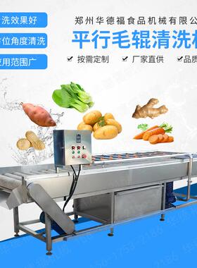 土豆毛辊清洗机萝卜莲藕芋头毛刷清洗设备去皮去泥型号可d制