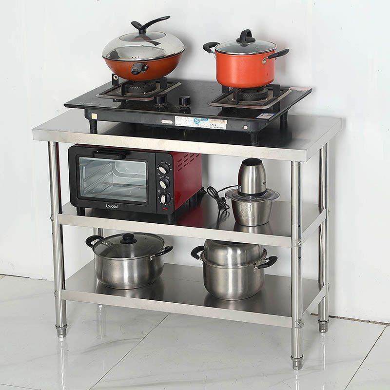 特厚304不锈钢工作台商用厨房操作台饭店切菜桌子三层收纳打包台,淘宝优惠券,粉丝福利购,淘宝优惠卷