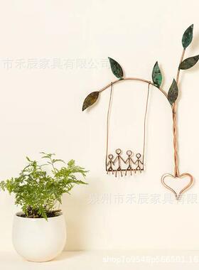 跨境新品母亲节爱心秋千金属工艺品礼物金属装饰品