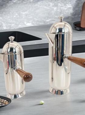 样板间酒店现代轻奢不锈钢水壶摆件茶几咖啡壶茶壶客厅家居装饰品