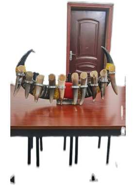 天然真水牛角 对角摆件 招财纳宝 家居装饰品 牛角工艺品镇店之宝