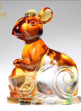 琉璃工艺礼品摆饰十二生肖全套可爱水晶小摆件鼠牛虎兔龙蛇马羊猴