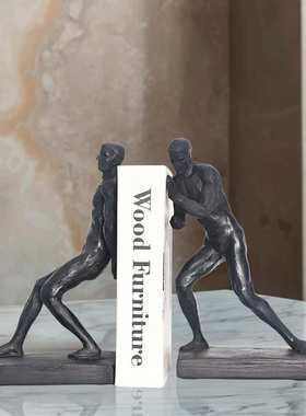 现代简约运动风人物雕塑客厅电视柜摆件书房摆设品样板房软装饰品